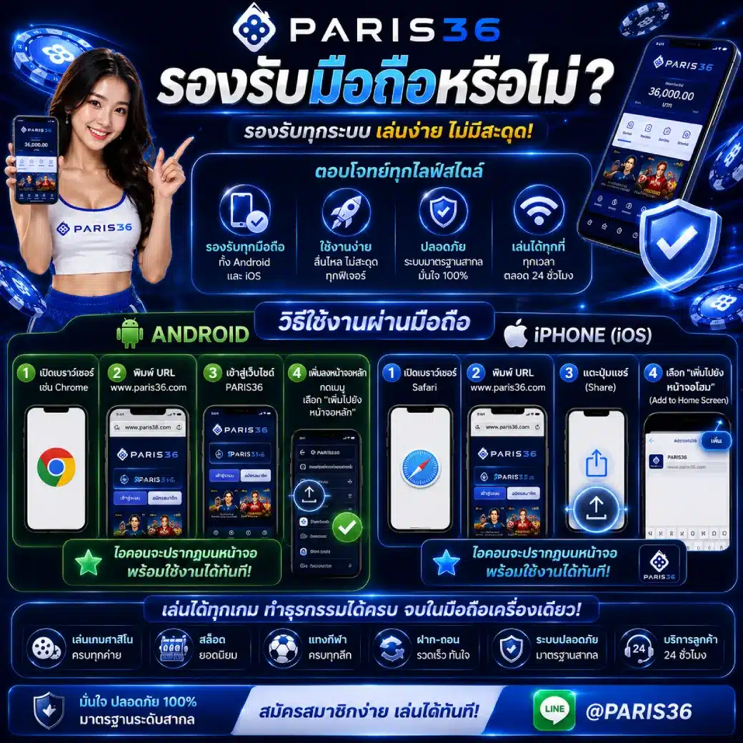 PARIS36 รองรับมือถือหรือไม่_ วิธีใช้งานผ่าน Android และ iPhone